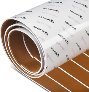 Abahub EVA Foam Boat Decking 96''x45.6''/36''/28.8''/24''/16.8'', 48''x16.8'' Self-Adhesive Faux Teak Marine Flooring Sheet Traction Pad for Boats Surfboard Swim Platform RV Floor
