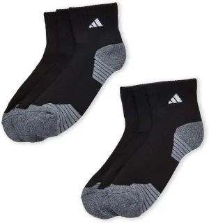 Adidas Men's Athletic Moisture Wicking Cushioned Quarter-Cut Socks 6-Pack/ 6-Pair Black Shoe: 6-12