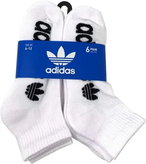 adidas Men's Originals Quarter Ankle Socks, 6 Pairs, (Shoe Size 6-12)