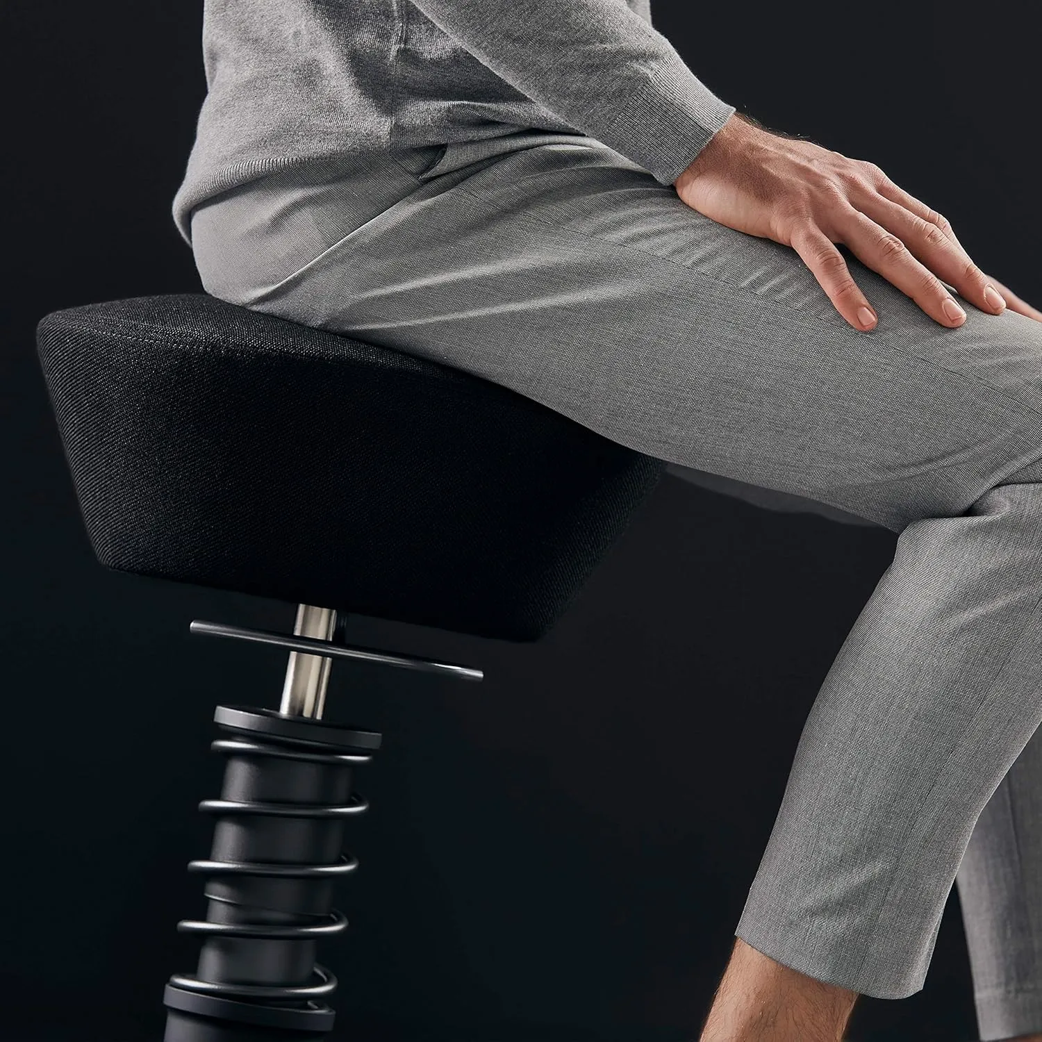 aeris Swopper New Edition Ergonomic stool - Dynamic office chair for a healthy back - office stool and seat trainer - 17.7-23.2seat height, spring strut type Standard