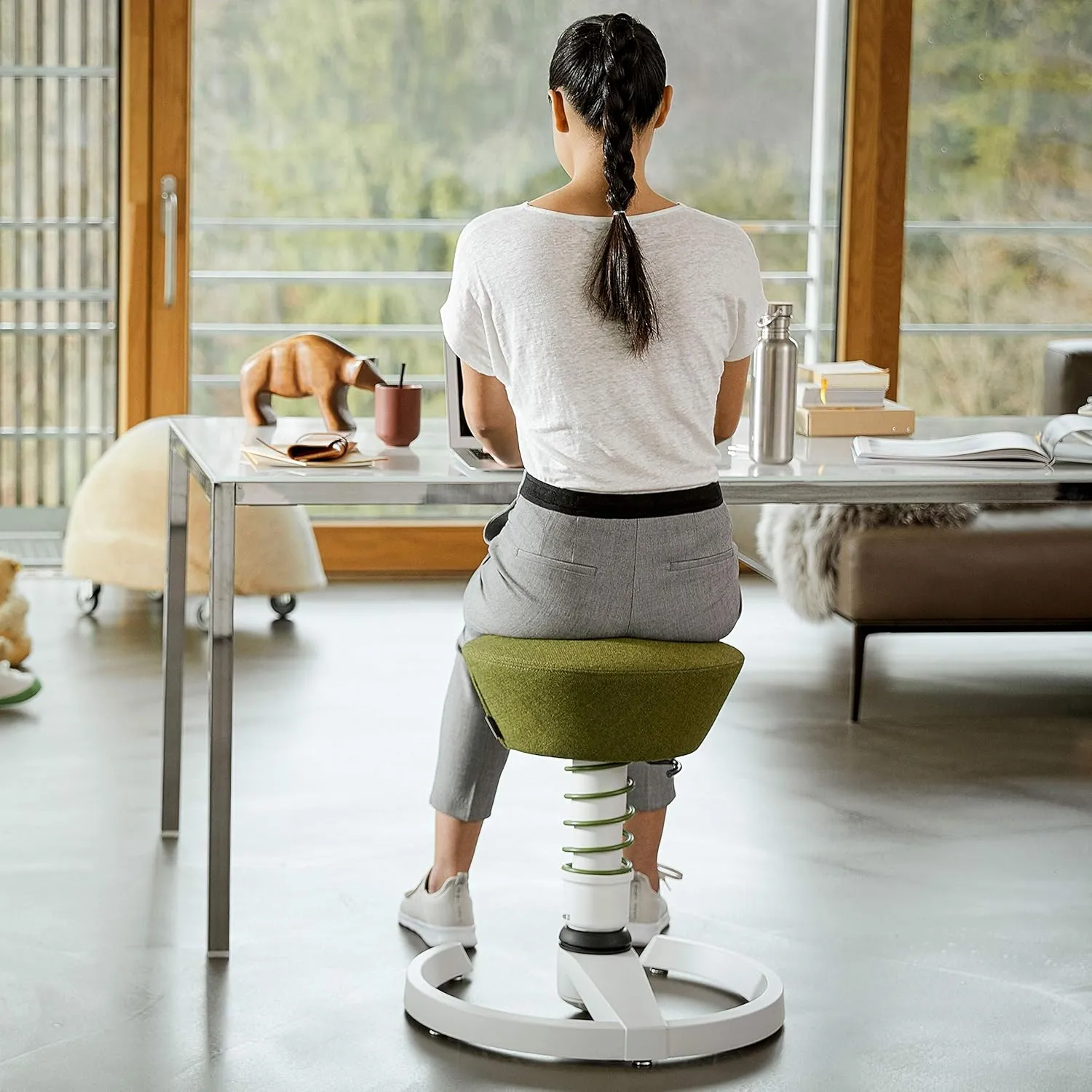 aeris Swopper New Edition Ergonomic stool - Dynamic office chair for a healthy back - office stool and seat trainer - 17.7-23.2seat height, spring strut type Standard