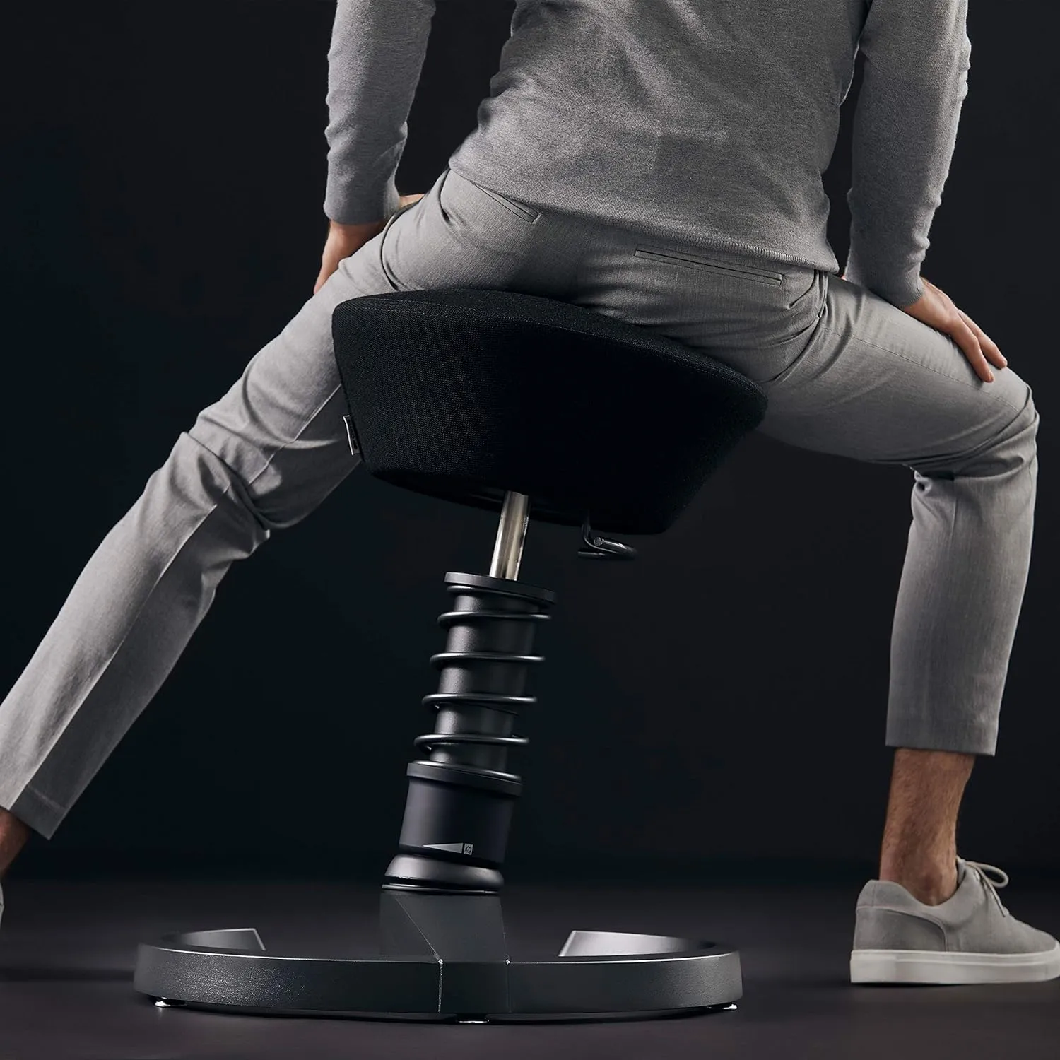 aeris Swopper New Edition Ergonomic Stool with castors - Dynamic Office Chair for a Healthy Back - Office Stool and seat Trainer - 17.7-23.2" Spring strut Type Standard