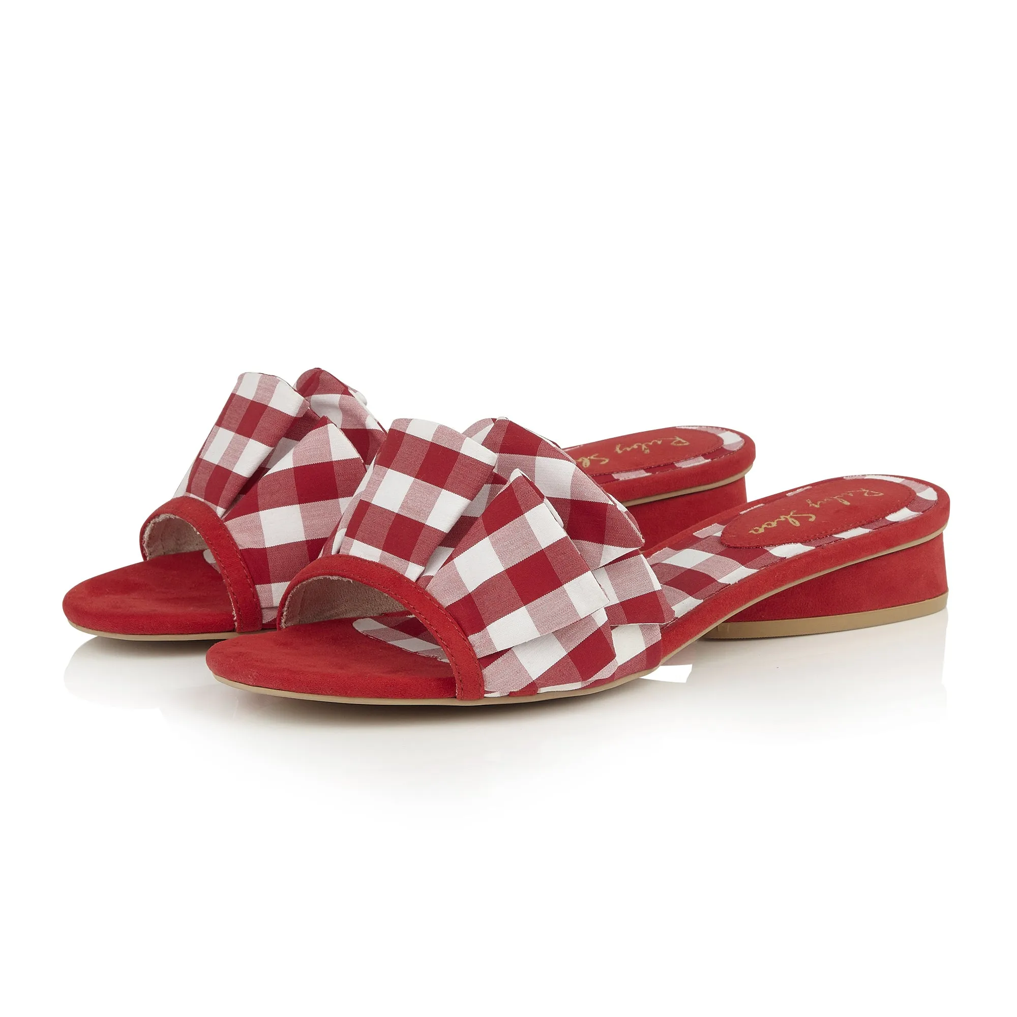 Alena Red Check Slider by Ruby Shoo