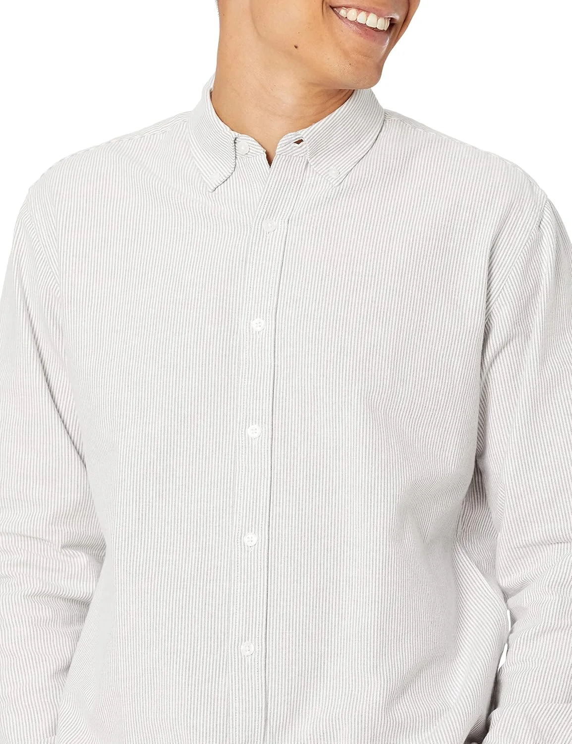 Amazon Essentials Men's Long-Sleeve Regular-Fit Stretch Oxford Shirt (Available in Big & Tall)