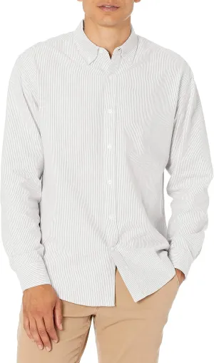 Amazon Essentials Men's Long-Sleeve Regular-Fit Stretch Oxford Shirt (Available in Big & Tall)