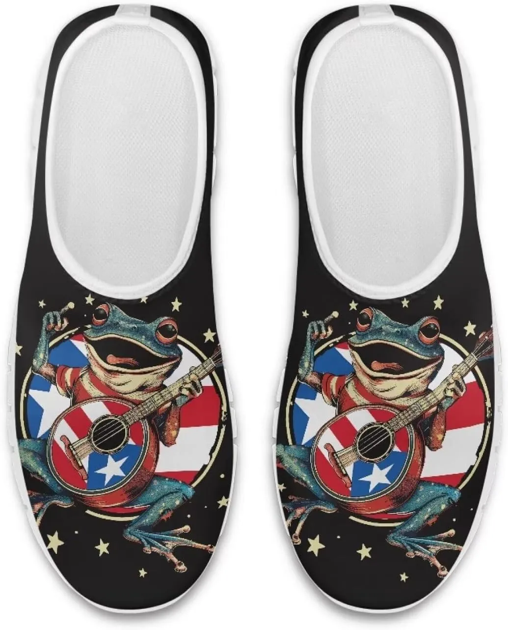 American Flag Men's Lightweight Running Walking Shoes Slip On Breathable Gym Sneakers Non Slip Loafer Fashion Workout Shoes SizeUS 5-14