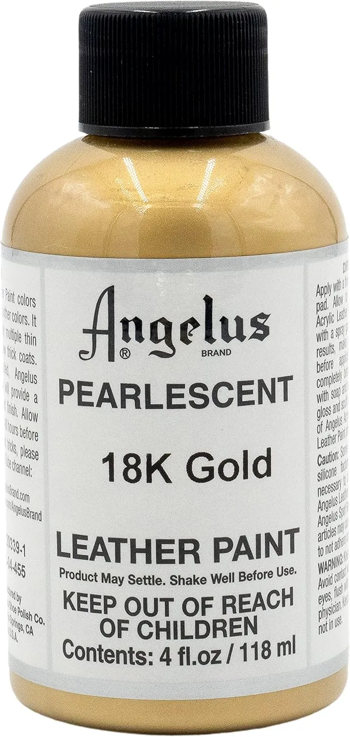 Angelus Pearlescent 18K Gold Acrylic Leather Paint 4oz