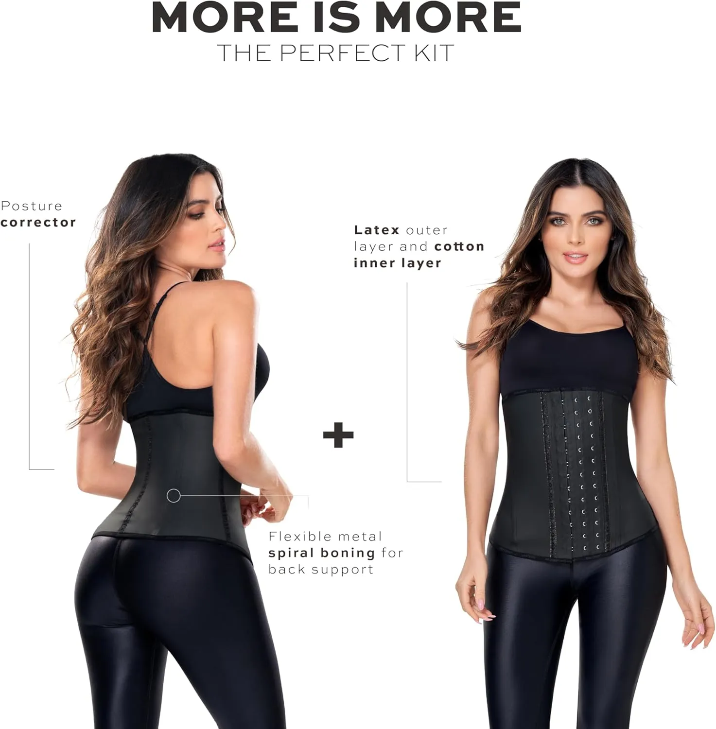 Ann Chery 2021 Latex Waist Trainer for Women | Colombian 3-Hook Waist Cincher | Body Shaper 2-Pack Set for Daily & Sport Use