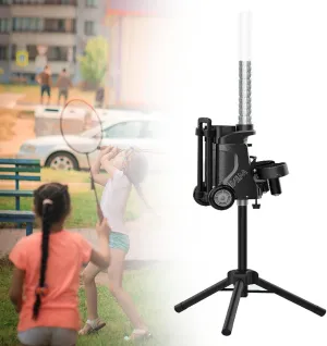 Badminton Machine, PB-Mini Badminton Trainer Equipment Shuttlecocks Machine for Kids/Beginners, 50 Ball Capacity, Smart App Control, 6-8Hs Battery Life, Support Variable Speed Deep