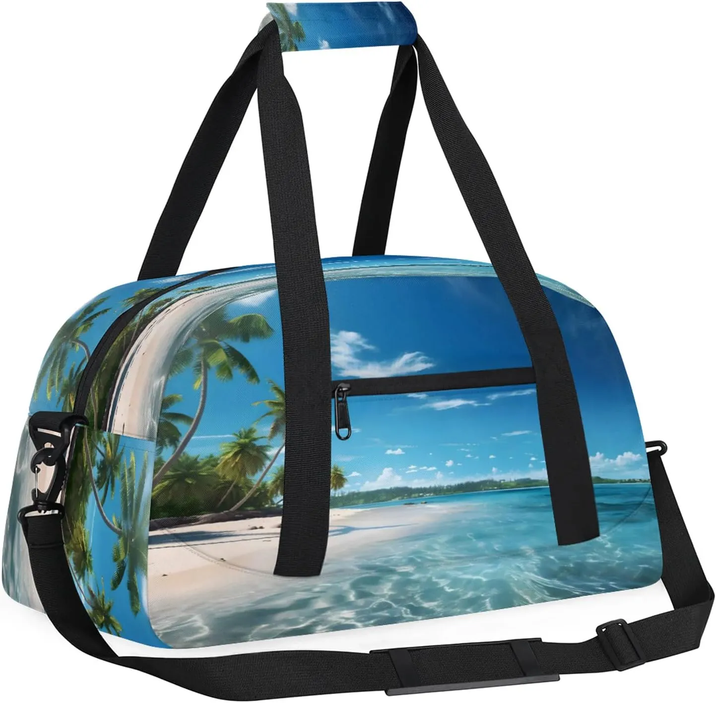 Beach Ocean Landscape Small Gym Bag 18 inch Carry On Duffel Bag for Weekender Travel Sports Workout Yoga Gymnastics Dance Ballet