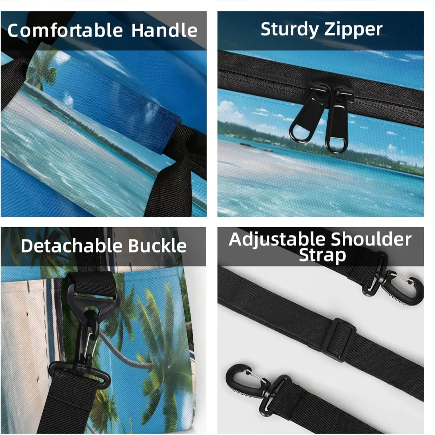 Beach Ocean Landscape Small Gym Bag 18 inch Carry On Duffel Bag for Weekender Travel Sports Workout Yoga Gymnastics Dance Ballet