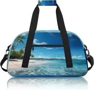 Beach Ocean Landscape Small Gym Bag 18 inch Carry On Duffel Bag for Weekender Travel Sports Workout Yoga Gymnastics Dance Ballet