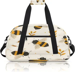 Bee Small Gym Bag 18 inch Carry On Duffel Bag for Weekender Travel Sports Workout Yoga Gymnastics Dance Ballet