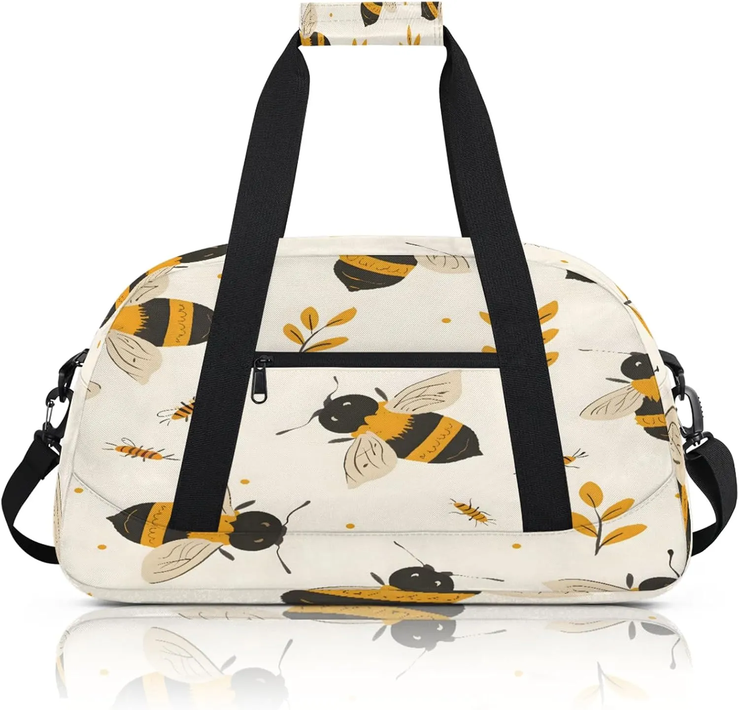 Bee Small Gym Bag 18 inch Carry On Duffel Bag for Weekender Travel Sports Workout Yoga Gymnastics Dance Ballet