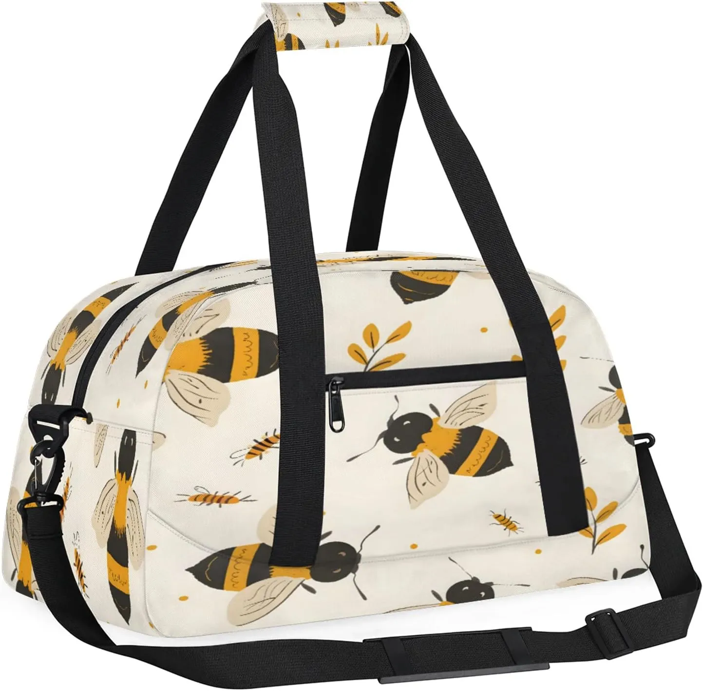 Bee Small Gym Bag 18 inch Carry On Duffel Bag for Weekender Travel Sports Workout Yoga Gymnastics Dance Ballet