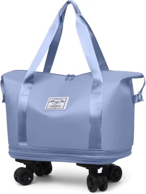 Beente Travel Bag with Wheels, 2025 New Large Capacity Travel Bag - Universal Wheel Removable, for Short Trips (Light Blue)