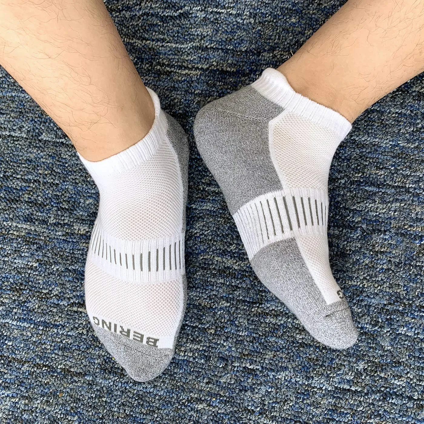 BERING Men's Ankle Socks Athletic Cushioned Running Socks (6 Pairs)