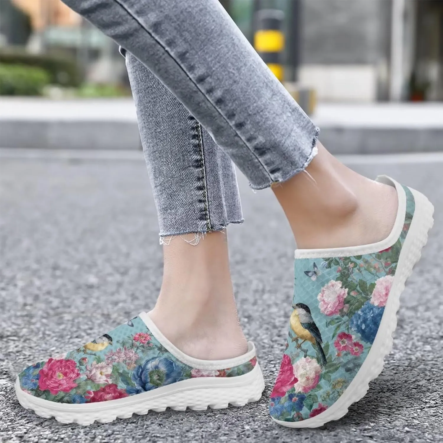 Binienty Womens Mule Shoes Slip on Mesh Garden Clogs Fashion Four Seasons Walking Shoe Outdoor Footwear