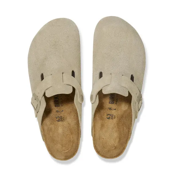 BIRKENSTOCK BOSTON - TOE-IN MULE - KHAKI SUEDE