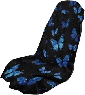 Blue Butterfly Sweatproof Car Seat Covers Anti-Slip Towel Car Seat Cover Universal Fit for Most Cars Trucks SUV Fitness Athletes Pets Gym and Water Sports