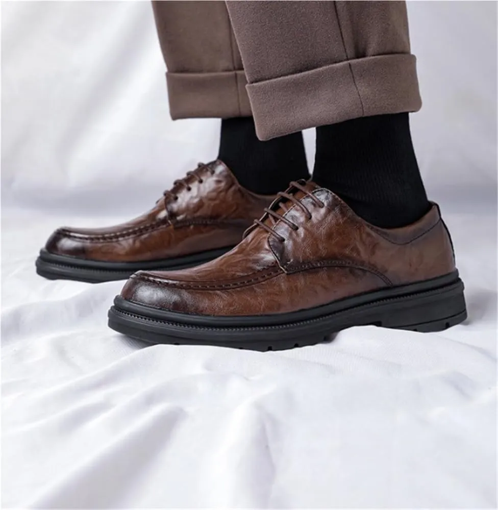 Business Casual Modern Work Wedding Shoes Men's Fashion Dress Oxford Style Formal Classic Lace Up