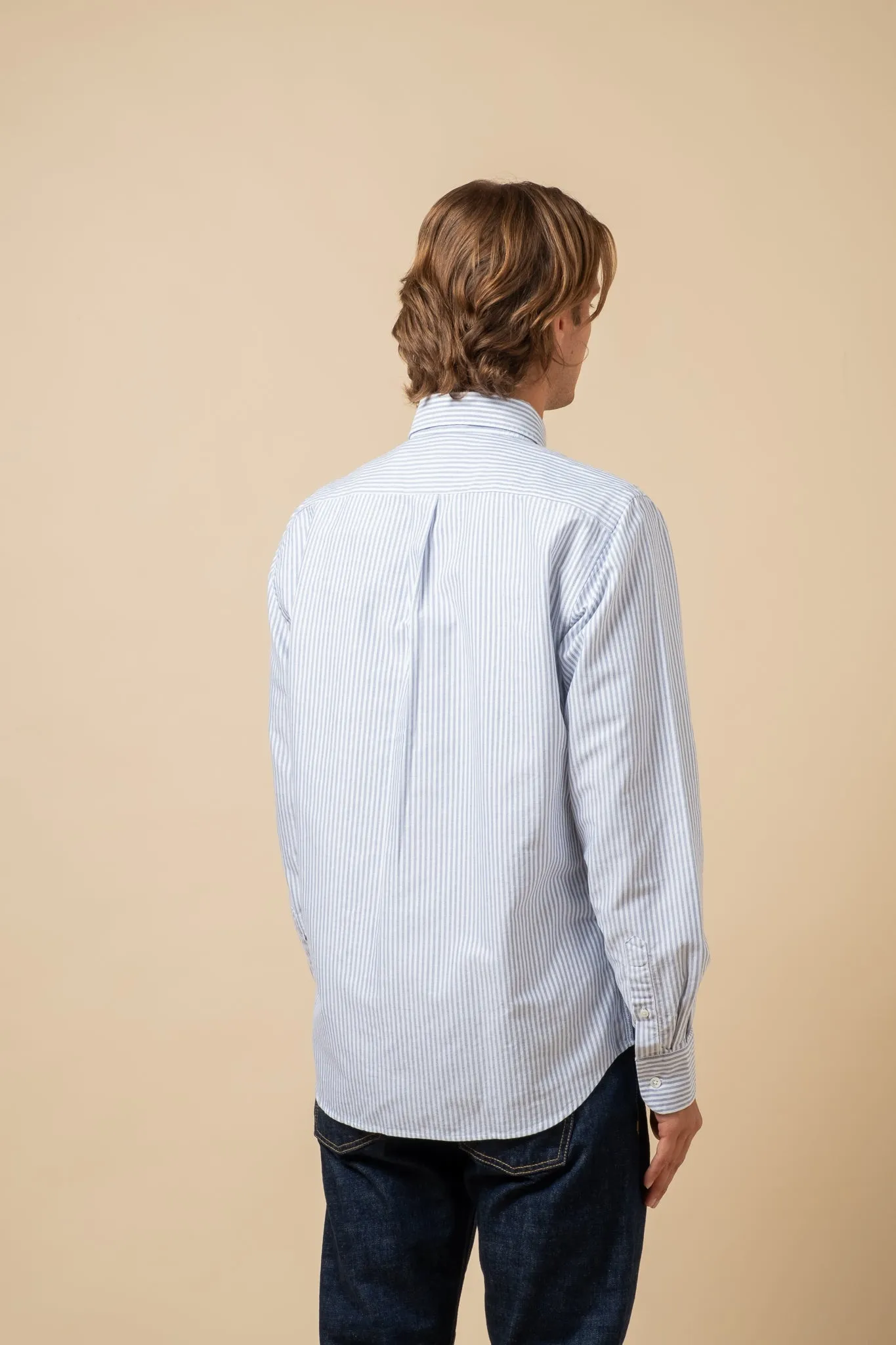 Button Down American Oxford - Blue Stripe