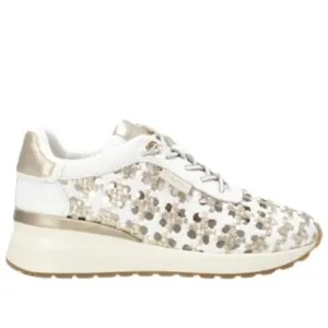 Carmela Woven Leather Lace-up 162287-WHITE