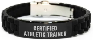 Certified Athletic Trainer Quote Funny Inspirational Glide lock Clasp Bracelet Gifts from Men for Mother's Day Unique Presents