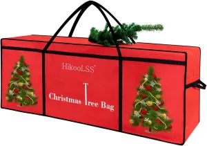 Christmas Tree Bag Storage 7.5 Ft Christmas Tree Storage Bag,Reusable Heavy Duty 600D Oxford Santa Tree Box/Container/Holder for Big Artificial Xmas Tree/Holiday Trees Red(60X18X25in)