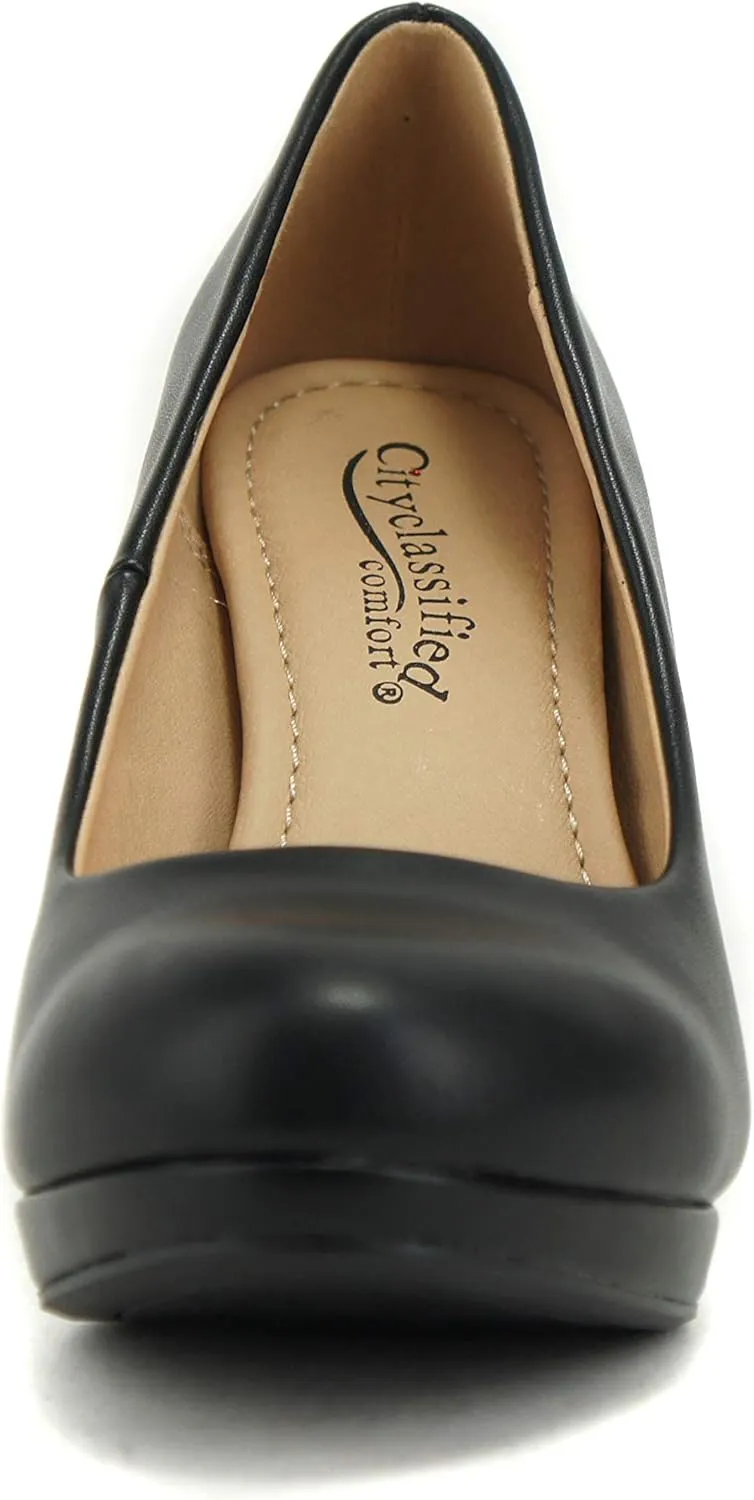 CITYCLASSIFIED #Jack Women's Classic Dress Pump w Extra Cushioned in Sole, Round Toe & Platform