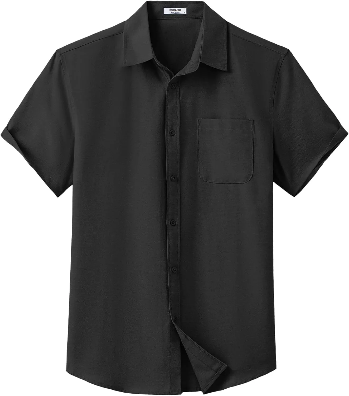 COOFANDY Mens Button Down Short Sleeve Shirt Casual Dress Shirt Untucked Summer Shirts with Pocket