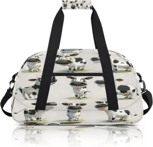 Cow Farm Animal Small Gym Bag 18 inch Carry On Duffel Bag for Weekender Travel Sports Workout Yoga Gymnastics Dance Ballet
