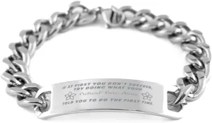 Critical Care Nurse Bracelet, If at first you don't succeed, try doing what your athletic trainer told you to do the first time., Cuban Link Chain Necklace, Critical Care Nurse Gifts