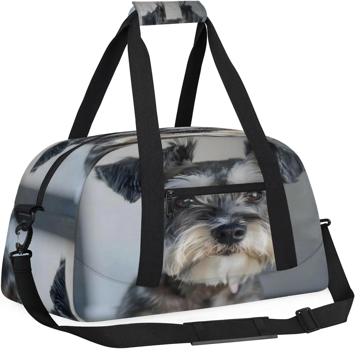 Cute Schnauzer Dog Small Gym Bag 18 inch Carry On Duffel Bag for Weekender Travel Sports Workout Yoga Gymnastics Dance Ballet