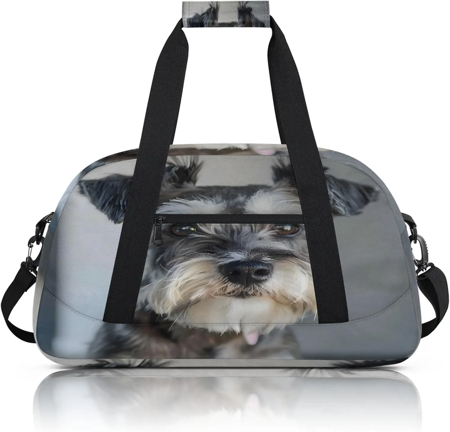 Cute Schnauzer Dog Small Gym Bag 18 inch Carry On Duffel Bag for Weekender Travel Sports Workout Yoga Gymnastics Dance Ballet