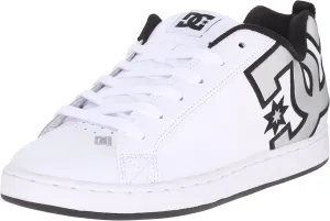 DC Women's Court Graffik Low Top Casual Skate Shoe, White/M Silver, 10
