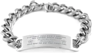 Distribution Manager Bracelet, If at first you don't succeed, try doing what your athletic trainer told you to do the first time., Cuban Link Chain Necklace, Distribution Manager Gifts