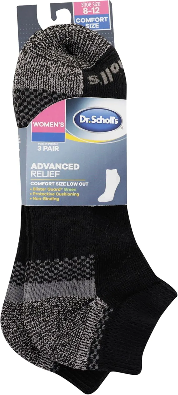 Dr. Scholl's Women's Advanced Diabetic Blisterguard Socks-2 & 3 Pair Packs-Non-Binding Cushioned Comfort
