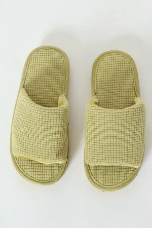 Eva Single Jersey Knit Band Mule Slipper - Chartreuse