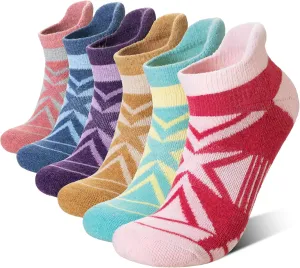 Eyean Merino Wool Ankle Running Socks Men Women Hiking Thick Half Cushioned Support No Show Socks 6 Pairs