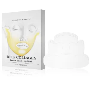 Facelift Collagen Mask - Korea's Face Waist Trainer, 3-In-1 Bluile Collagen Retinol Lift-Up Mask with Chin Strap, Deep Collagen Retinol Boost Up Masks, V-Line Lift (4Pcs)
