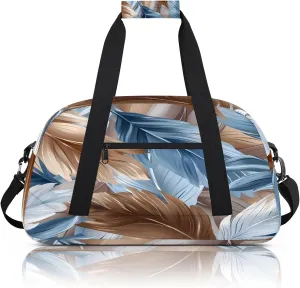 Feather Animal Feather Small Gym Bag 18 inch Carry On Duffel Bag for Weekender Travel Sports Workout Yoga Gymnastics Dance Ballet