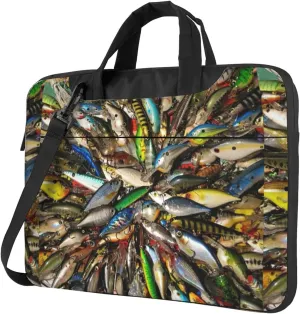 Fishing Bait Print Work Casual Office Laptop Shoulder Messenger Bag 13 inch 14 inch 15.6 inch