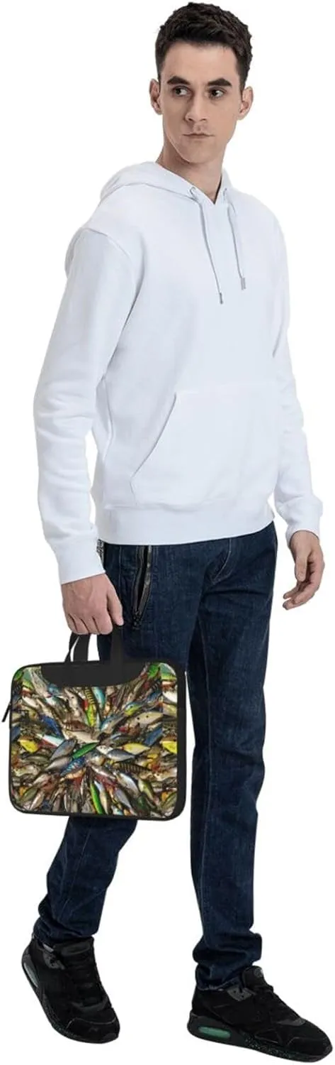 Fishing Bait Print Work Casual Office Laptop Shoulder Messenger Bag 13 inch 14 inch 15.6 inch