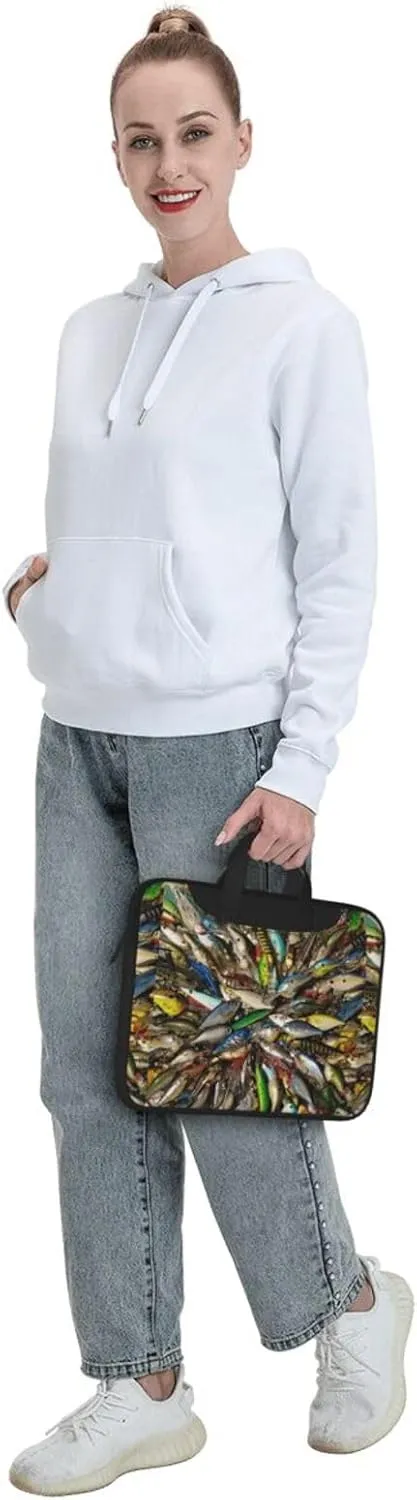 Fishing Bait Print Work Casual Office Laptop Shoulder Messenger Bag 13 inch 14 inch 15.6 inch