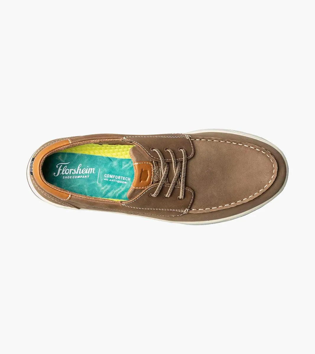 Florsheim - CROSSOVER Elastic Lace Moc Toe Boat Shoe Mushroom