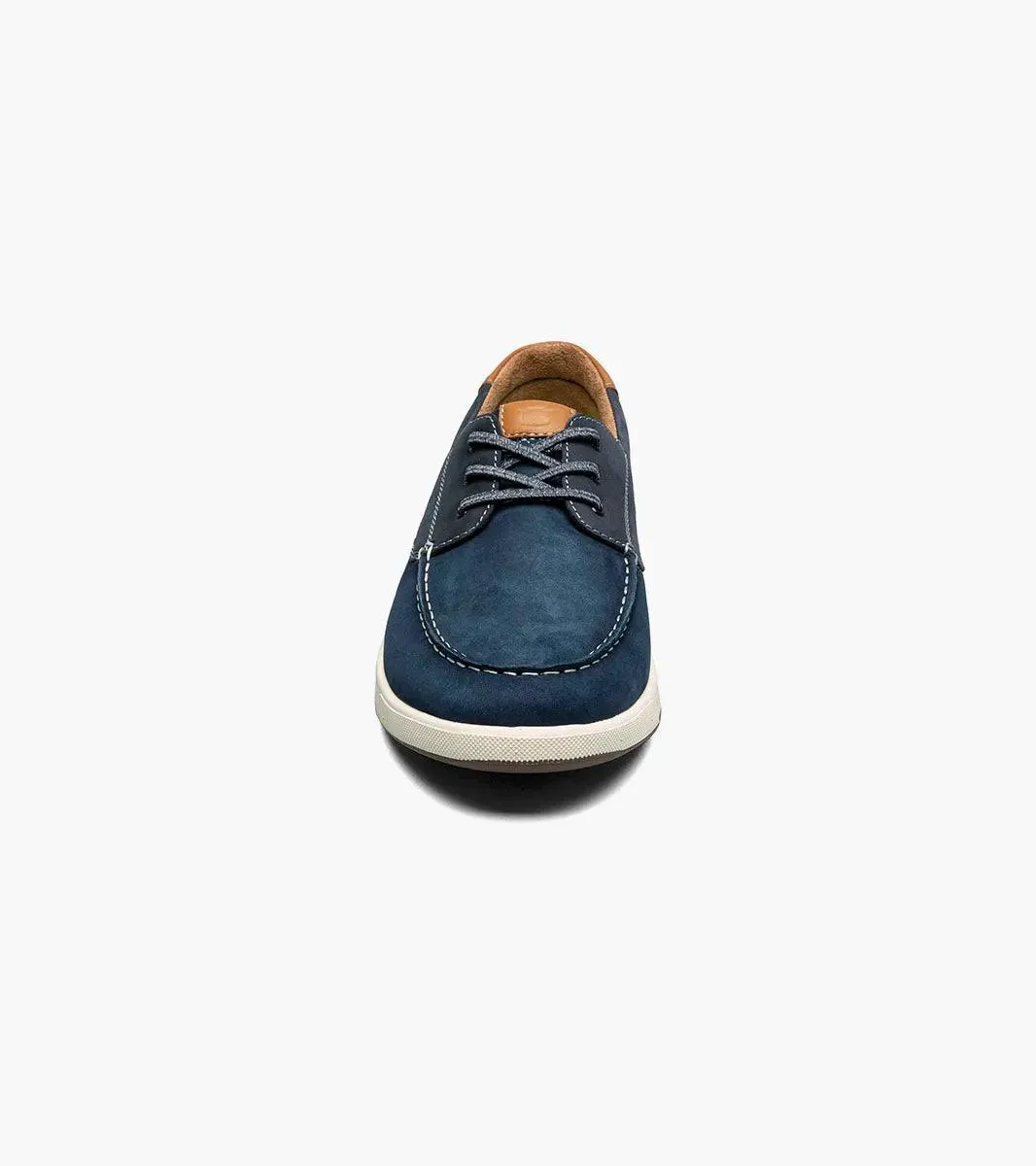 Florsheim - CROSSOVER Elastic Lace Moc Toe Boat Shoe Navy Nubuck