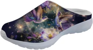Forchrinse Hawaiian Palm Tree Men’s Women’s Mule Sneakers Open Back Clog Slippers Lightweight Breathable for Home Work Gym