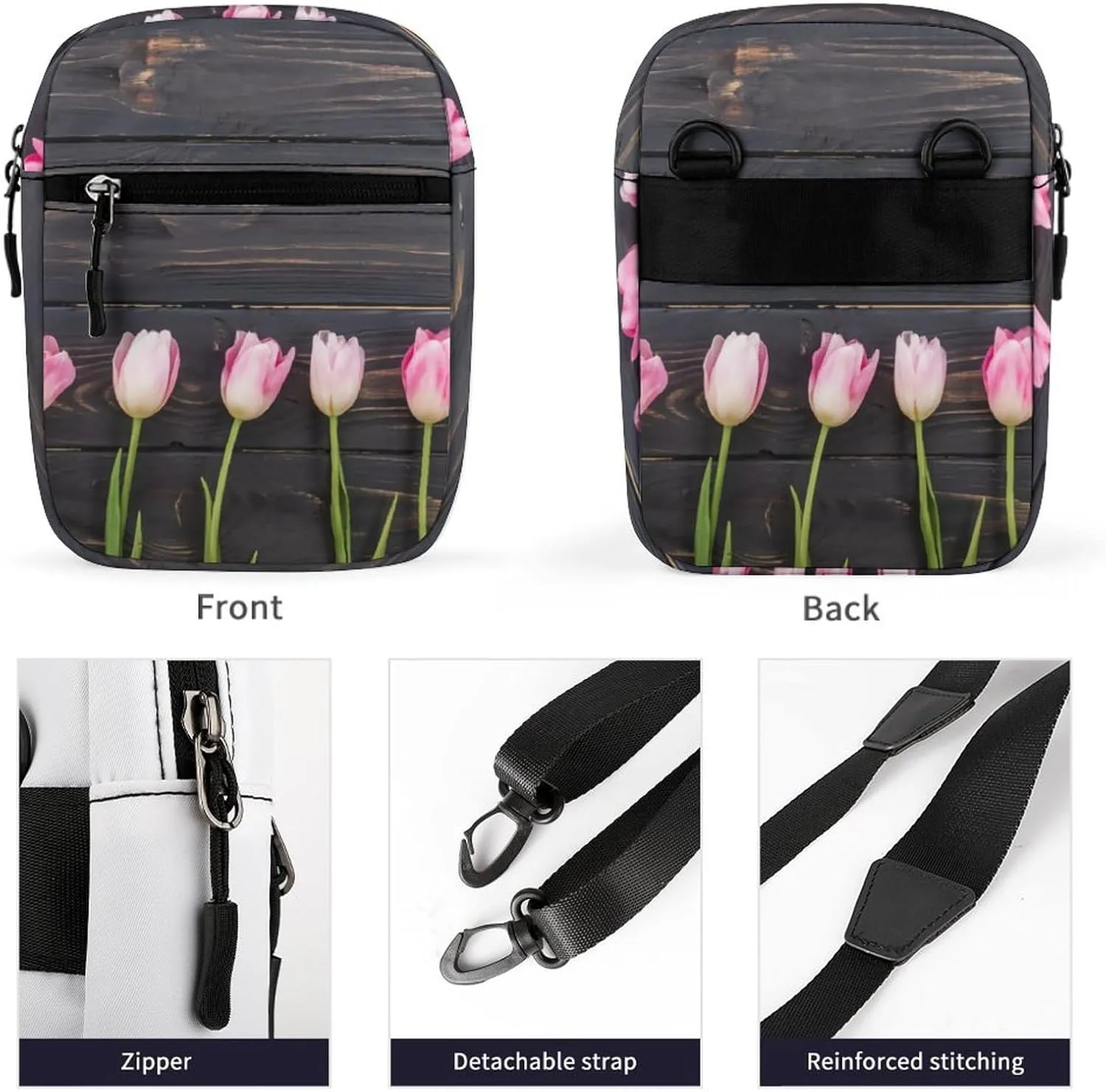 Freshly Picked Tulips Crossbody Bag Small Shoulder Bag Waterproof, Lightweight And Convenient