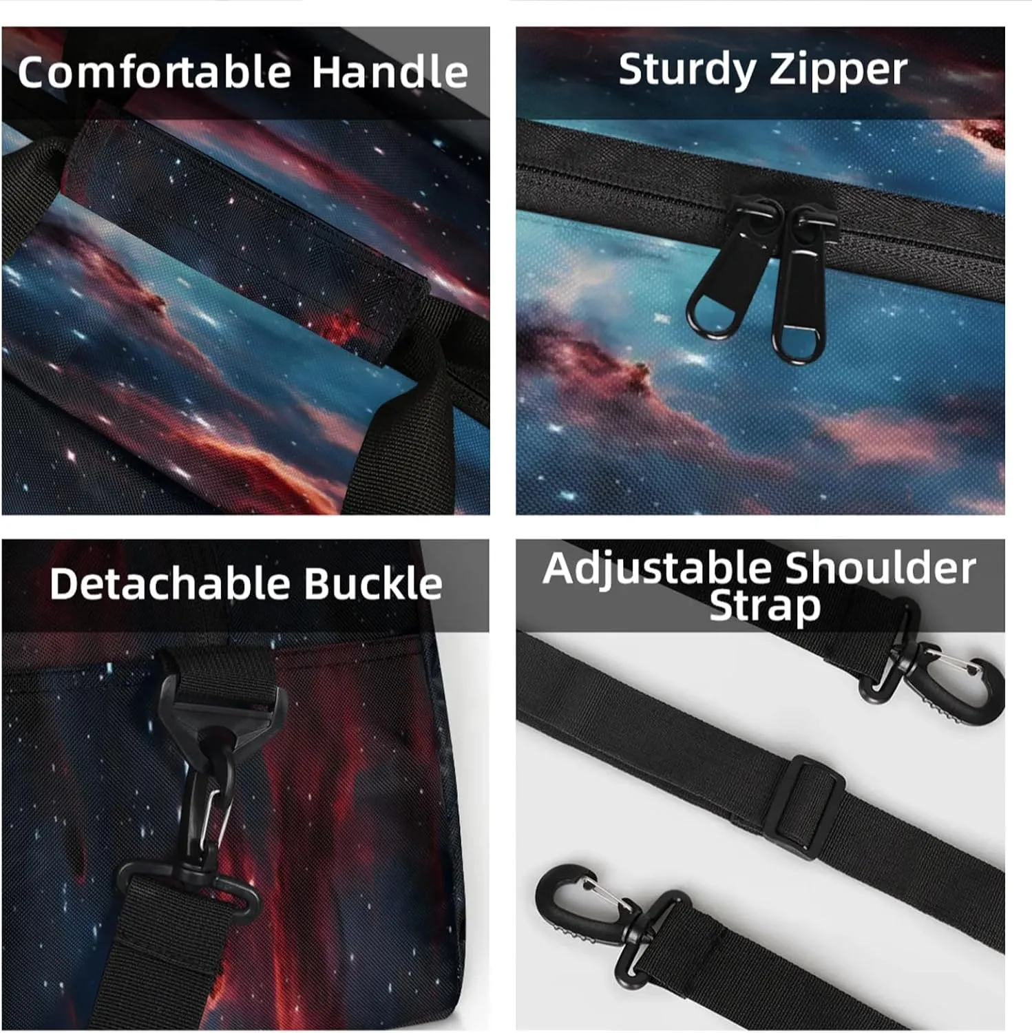 Galaxy Star Outer Space Small Gym Bag 18 inch Carry On Duffel Bag for Weekender Travel Sports Workout Yoga Gymnastics Dance Ballet